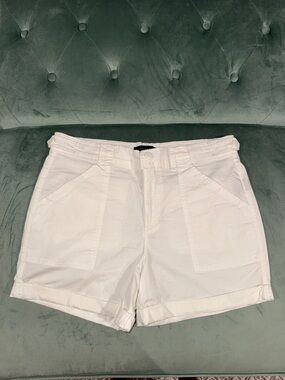 Sanctuary White Cuffed Utility Shorts